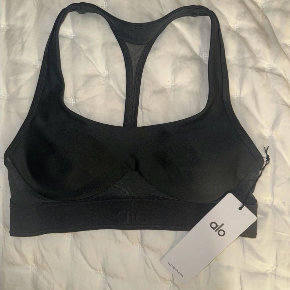 ALO Yoga Sleek Black Sports Bra
